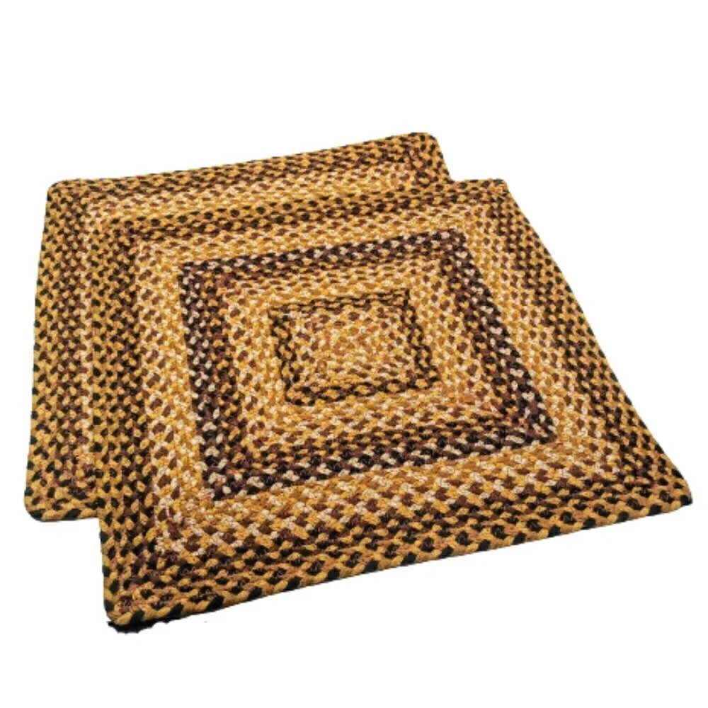 Set of 2 Handmade Braided Cotton Square Table Mats